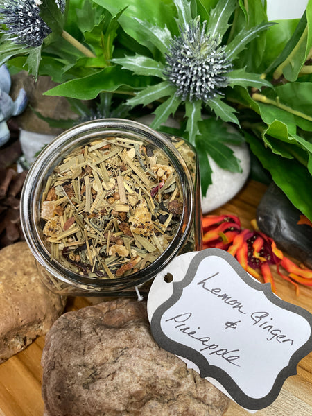 Lemon Ginger & Pineapple, Organic Loose Leaf Tea House Specialties .