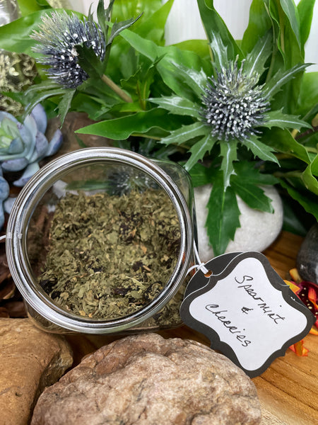 Spearmint & Cherries, Organic Loose Leaf Tea House Specialties .