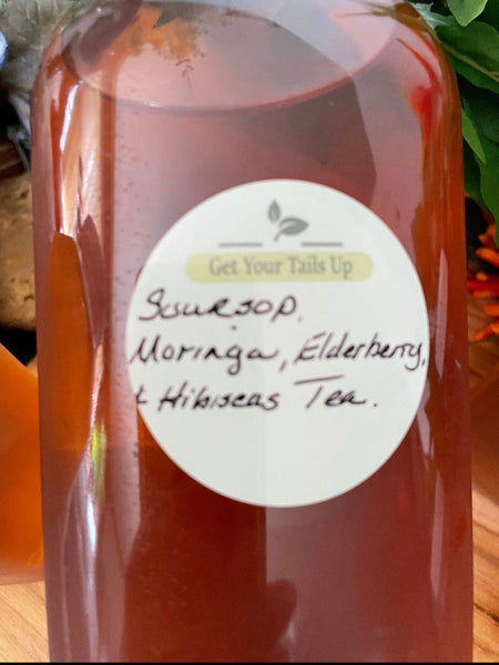 Soursop, Moringa, Elderberry & Hibiscus,Organic Loose Leaf Tea or Liquid