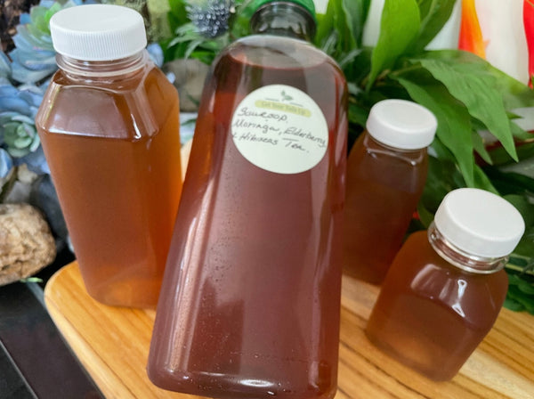 Soursop, Moringa, Elderberry & Hibiscus,Organic Loose Leaf Tea or Liquid