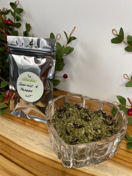 Spearmint & Cherries, Organic Loose Leaf Tea House Specialties .