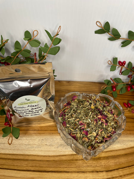 Passion Flower, Spearmint, Damiana, Lavender Rose, Lemongrass, Chamomile & Lemon Verbena, Organic Loose Leaf Tea House Specialties .