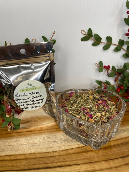 Passion Flower, Spearmint, Damiana, Lavender Rose, Lemongrass, Chamomile & Lemon Verbena, Organic Loose Leaf Tea House Specialties .