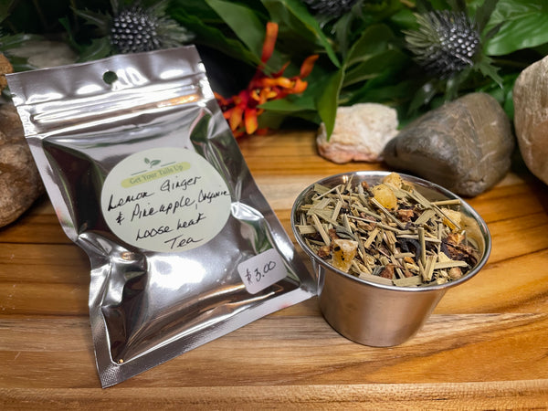 Lemon Ginger & Pineapple, Organic Loose Leaf Tea House Specialties .