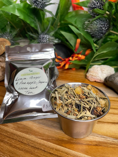 Lemon Ginger & Pineapple, Organic Loose Leaf Tea House Specialties .