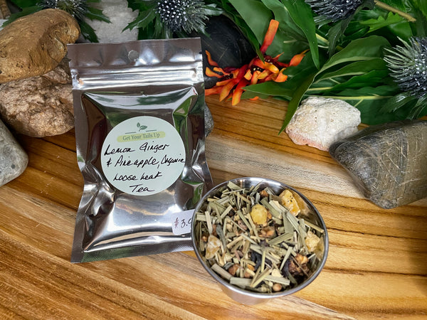 Lemon Ginger & Pineapple, Organic Loose Leaf Tea House Specialties .