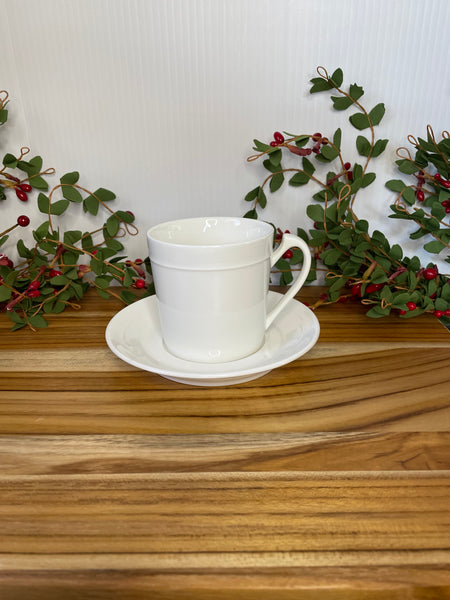 White, Tea Cup & Saucer