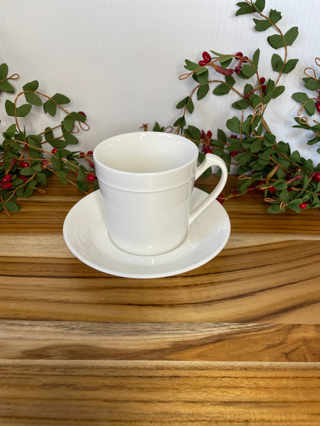 White, Tea Cup & Saucer