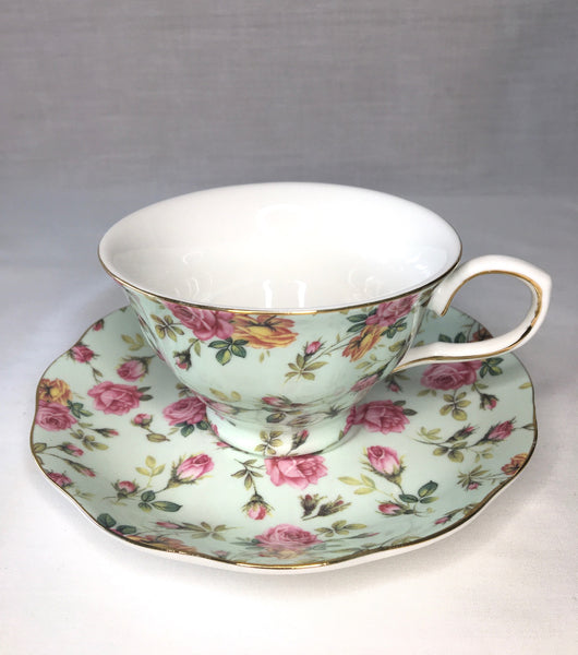 Green, Tea Cup & Saucer