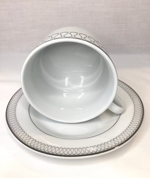 White & Silver, Tea Cup & Saucer