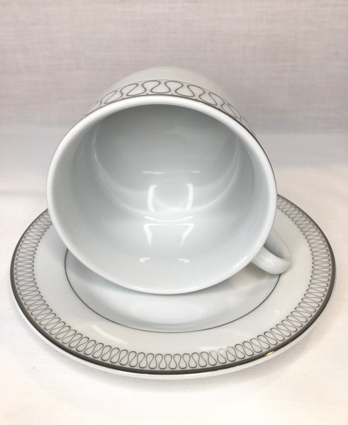 White & Silver, Tea Cup & Saucer