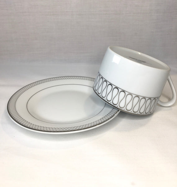 White & Silver, Tea Cup & Saucer