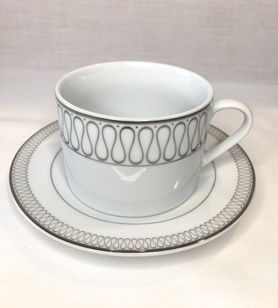 White & Silver, Tea Cup & Saucer