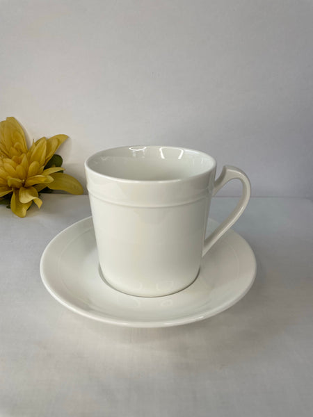 White, Tea Cup & Saucer