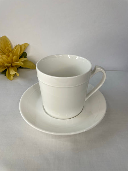 White, Tea Cup & Saucer