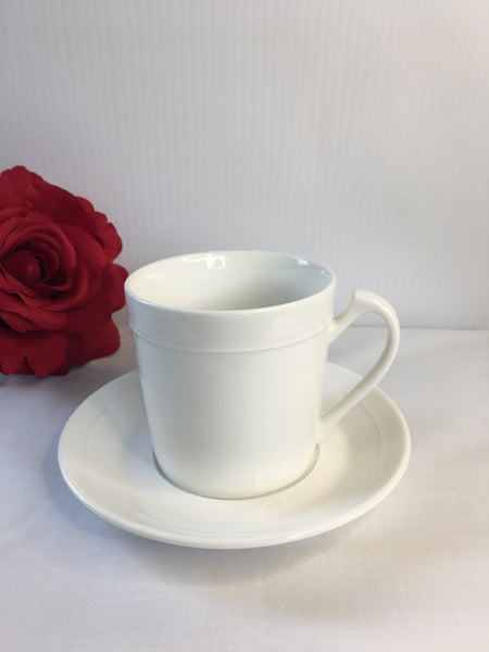 White, Tea Cup & Saucer