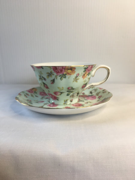 Green, Tea Cup & Saucer