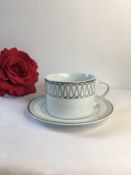 White & Silver, Tea Cup & Saucer