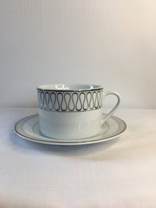 White & Silver, Tea Cup & Saucer